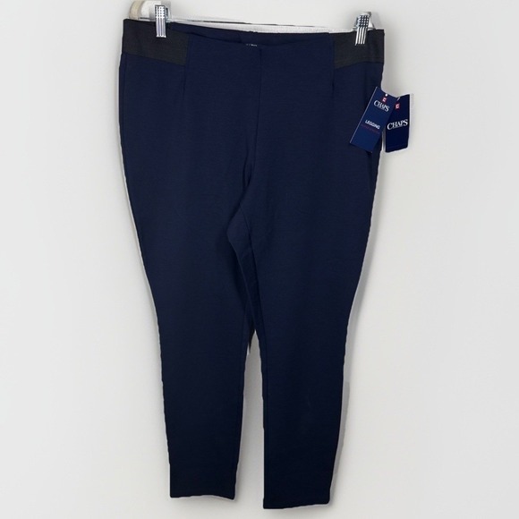 Chaps Pants - NWT Chaps Blue Sculpting Leggings XL Super Stretch Slim Leg Holiday Edition